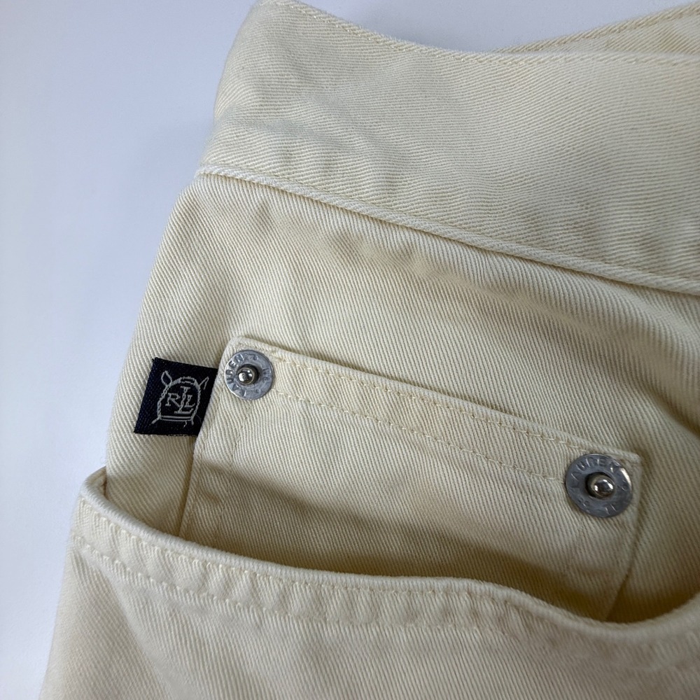 Lauren Ralph Lauren Womens 8P Cropped Chino Pants Cream Cotton Preppy Casual